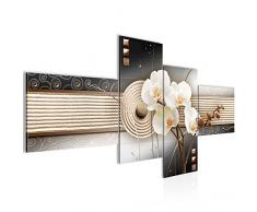 Runa Art 205241b - Cuadro de pared (200 x 100 cm, lienzo XXL, 4 piezas, fabricado en Alemania, listo para colgar), diseÃ±o de orquÃ­dea