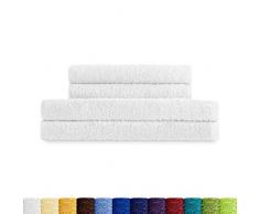 Eiffel Textile Juegos de Toallas Calidad Rizo 400 gr, AlgodÃ³n Egipcio 100%, Blanco, 2 Lavabo 2 Sabana, 4 Unidades