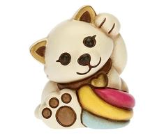 THUN - Figura Decorativa de Gato Arco Iris - Living, DecoraciÃ³n de la casa, Adornos - CerÃ¡mica - 4,7 x 3,9 x 5,6 cm h