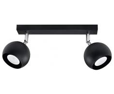 Sollux Lighting - Lámpara LED, acero, color negro, 10 x 30 x 15