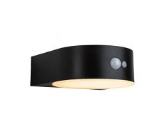 Paulmann 94730 Aplique LED Solar Eileen con Detector de Movimientos IP44 2200K 300lm respetuosa con los Insectos, Negro, luz Dorada, Recargable, 5.5 W
