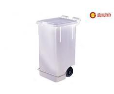 Giganplast Gig Cubo de Basura con Ruedas, Blanco