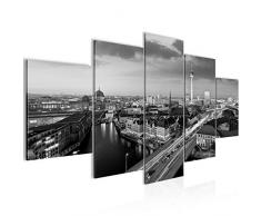 Imagen de BerlÃ­n â Lienzo XXL â Cuadros de pared para salÃ³n, vivienda, decoraciÃ³n, impresiones artÃ­sticas grises 5 piezas â Fabricado en Alemania â listo para colgar 605153c