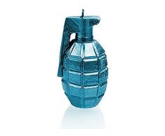 Candellana Hecho a Mano Grenade Vela de Regalo - Divertida - Vela Decorativa - DecoraciÃ³n del Hogar - Regalos para Amigos - Mecha de AlgodÃ³n - Tiempo de Quemado 25h - Vela Blue Metallic