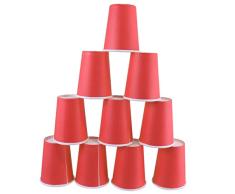 Taza de papel Sencillo Colores sÃ³lidos Vajilla Fiesta de CumpleaÃ±os Catering Rosa Rojo - Rojo Caliente