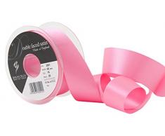 35 mm x 20 m de doble cara de cinta satinada por ambas azúcar rosa