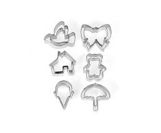 HABI 8582700 - Juego de 6 paquetes de 12 cortadores de galletas de acero inoxidable PastelerÃ­a y Cake Design