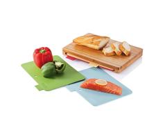 XD Design Set 4 Tablas de Cortar higiÃ©nicas, marrÃ³n, BambÃº, 35.1x25x3.5 cm