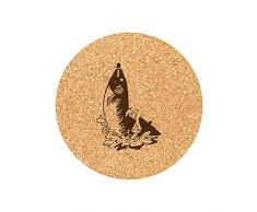 Poisson 3 - Posavasos de Corcho Grabado (6 Unidades)