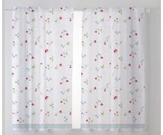 Cardenal Textil Fresón Cortina Cocina Visillo, Tela, Azul, Pack 2 100 x 140 cm