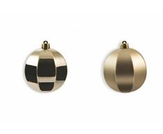 Galileo Casa champán Juego Bolas Navidad, Beige, 8 x 8 x 8 cm, 12 Unidades