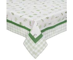Clayre & Eef ROS15 - Mantel (150 x 150 cm), diseÃ±o de Hierbas, Color Verde y Blanco