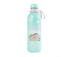Grupo Erik Botella agua acero inoxidable Pusheen - Botella metÃ¡lica 500ml, Botella tÃ©rmica reutilizable - Aislamiento doble pared, Botella tÃ©rmica de FrÃ­o/Caliente - Pusheen merchandising oficial