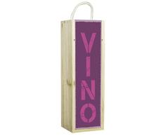 Contento 866450Â Vino Caja Madera Lila