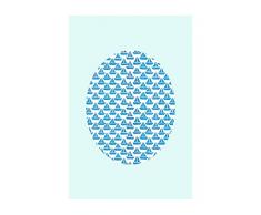 Komar Wandbild Von Shelly Patterns Aqua | Poster, Bild, Wohnzimmer, Schlafzimmer, Dekoration, Kunstdruck | ohne Rahmen | P037F-50x70 fotomural, TÃ¼rkis, Blau, WeiÃ