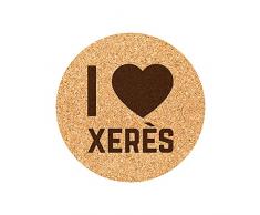 Juego de 6 Posavasos de Corcho Grabado I Love XerÃ¨s