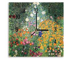 Legendarte - Reloj de Pared JardÃ­n De Flores - Gustav Klimt cm. 30x30