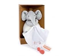 Doudou et Compagnie - Colores Sabana â Pantin con Manta de Elefante â Gris â 15 cm â Regalo de Nacimiento â DC4076