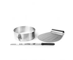 Lacor - 68527 - Set 3 Utensilios, Set Cortatartas, ReposterÃa, Aro ajustable para Tartas, Cuchillo, Pala, Acero inoxidable, Ã 24-30 cm