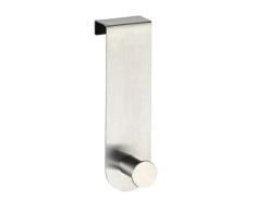 WENKO Percha para puertas Celano acero inox - gancho para baÃ±o, gancho para toallas, Acero inoxidable, 4 x 14 x 6 cm, Mate