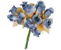 Mopec F97.25 Ramito rosas azul, pomo, Pack de 12, Textil, Talla Ãºnica