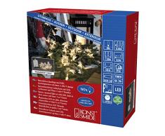 Konstsmide guirnalda LED, acrílico estrellas, con sensor de luz y 6 horas y 9 horas temporizador, 80 Diodo blanco, funciona con pilas, exterior IP44, cable transparente 2 x D 1, 5 V no incluida 3761-103
