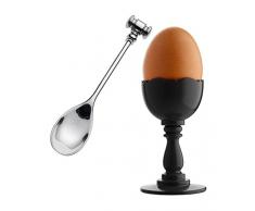 Alessi Huevera y Cuchara de Vestido, Black Parent, Negro
