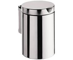 Emco 355300100 - Bin Sistema 2 con tapa, con el gancho para colgar en la pared, 3 l, de acero inoxidable