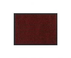 GÃ©nÃ©rique Alfombra de Entrada Timeless â Rojo a Rayas Negras â 40 x 60 cm â Soporte de Vinilo Antideslizante