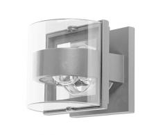 Eco Light moderna lámpara de pared exterior DELTA para acogedor Luz, semicircular, casquillo E27, IP54 1838 S de Si