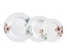 Bidasoa Peony - Vajilla de 18 piezas, porcelana, multicolor
