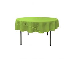 LA Linen Mantel Redondo de Popelina de poliéster, Color Lima, 182 cm,