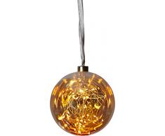 Best Season Glow bola de cristal con 40Â Warm White LED, aprox. 15Â cm de diÃ¡metro, cristal, Ã¡mbar, 1.5Â x 1.5Â x 1.6Â cm