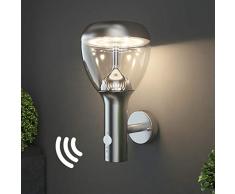 NBHANYUAN LightingÂ® LED Apliques Exterior con Sensor de Movimiento,IP44 Apliques Pared Exterior,Acero inoxidable,9.5W 1000lm Luz Calida 3000K [Clase de eficiencia energÃ©tica E]