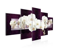 203551b - Cuadro de pared (200 x 100 cm, lienzo de fieltro, tamaÃ±o XXL, 5 piezas, fabricado en Alemania, listo para colgar), diseÃ±o de orquÃ­dea