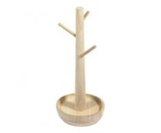 Rayher 62880505 - Soporte para joyas de madera, FSC 100%, 13 cm de diámetro, natural, 31,5 cm, con 3 ramas