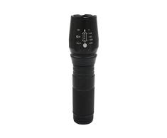 7hSevenOn - Linterna LED Extensible con Zoom y 5 Modos De IluminaciÃ³n, Aluminio, Talleres, Acampada, Camping, TecnologÃ­a LED T6, 3W Potencia, 7500K, ProtecciÃ³n IP54, Color Negro/Plateado