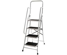 Home Discount Casa de DescuentoÂ® 4Â Paso Escalera con barandilla de Seguridad Plegable de Seguridad Antideslizante Matt Seguro Heavy Duty