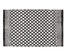 WENKO Alfombra de baño Tara sostenible de botellas de PET recicladas, con modernos patrones de estilo étnico y base antideslizante, lavable hasta 40°C, (An. x A): 50 x 80 cm, negro/blanco