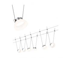 Paulmann 941.13 cuerda Sistema Ice LED1 Juego ampliable Blanco Cálido 6 x 4 W LED cromo mate 94113 cuerda lámpara de techo lámpara