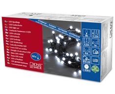 Konst Smide 3691-207 - Guirnalda de luces LED (80 bombillas, luz blanca fría, transformador exterior de 24 V), color negro