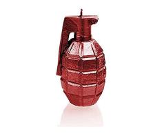 Candellana Hecho a Mano Grenade Vela de Regalo - Divertida - Vela Decorativa - Decoración del Hogar - Regalos para Amigos - Mecha de Algodón - Tiempo de Quemado 25h - Vela Red Metallic