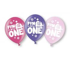 amscan 999714 6 Piezas Fun to Be One Globos de látex con Texto en inglés
