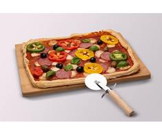 Tabla para pizza con cortador rectangular, extra grande, tabla de cortar de bambÃº, tabla de cortar