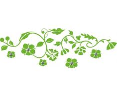 Graz Design 970058_45_063 - Adhesivo de pared con 5 ganchos para ropa (130 x 45 cm), diseño de hojas y flores, color verde