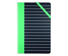 Milan 57053ST - Libreta Stripe, medio, color verde y negro