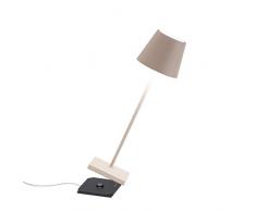 Zafferano Poldina Pro, LÃ¡mpara LED de Mesa InalÃ¡mbrica Recargable, Regulador de Intensidad TÃ¡ctil 2700-3000K, IP65 Uso Interior/Exterior, Larga DuraciÃ³n, Estructura en Aluminio, H38cm â Arena