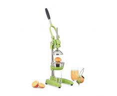 Relaxdays Exprimidor de Naranjas Manual, Acero Inoxidable, Verde, 34x19x44 cm