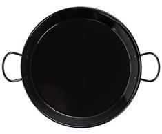 La Valenciana 45 cm Acero esmaltado sartén con 2 Asas, Negro