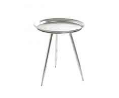 Haku Möbel Mesa Auxiliar, Metal, Plata, Ø 44 x H 54 cm